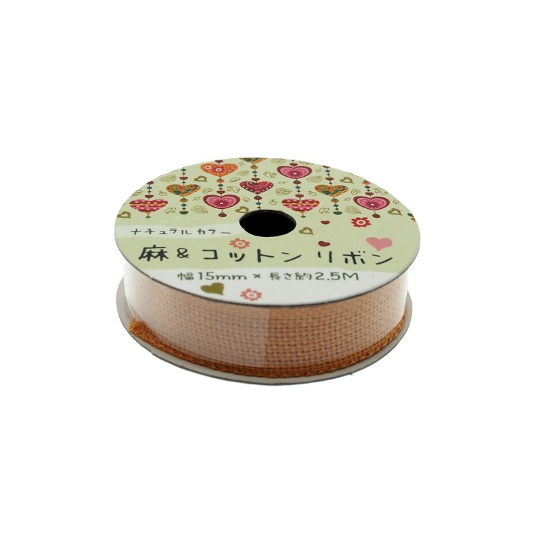 Linen Ribbon Beige 15mm x 2.5m